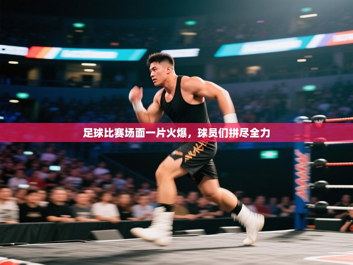 足球比赛场面一片火爆，球员们拼尽全力